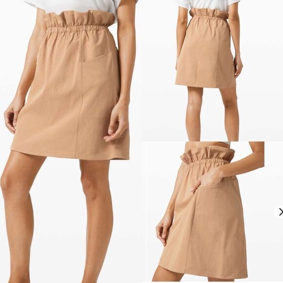 Lululemon Trip Taker Skirt Beech Wood Tan 8 - Picture 1 of 5